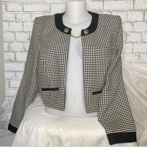 ALGO Black & White Formal Women’s Jacket w/ Shoulder Pads Size 14